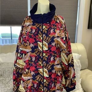 Floral Patterned Jacket with Zipper